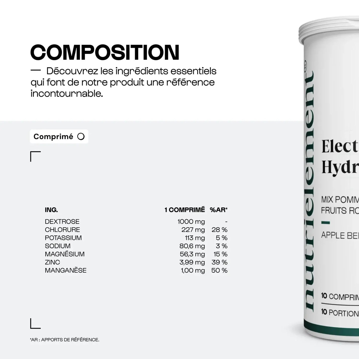 Electrolytes Hydratation - Pomme fruits rouges Nutrimuscle