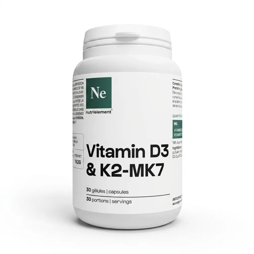 Vitamines D3 + K2-MK7 30 gélules Nutrimuscle