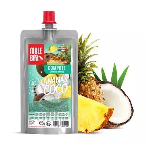 Compote énergétique aux fruits Bio - Ananas Coco Mulebar