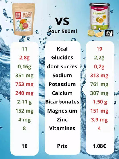 Boisson d'hydratation en poudre à diluer aux agrumes 250g Mulebar