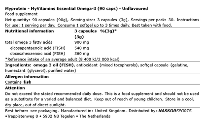 Oméga 3 90 gélules My Protein