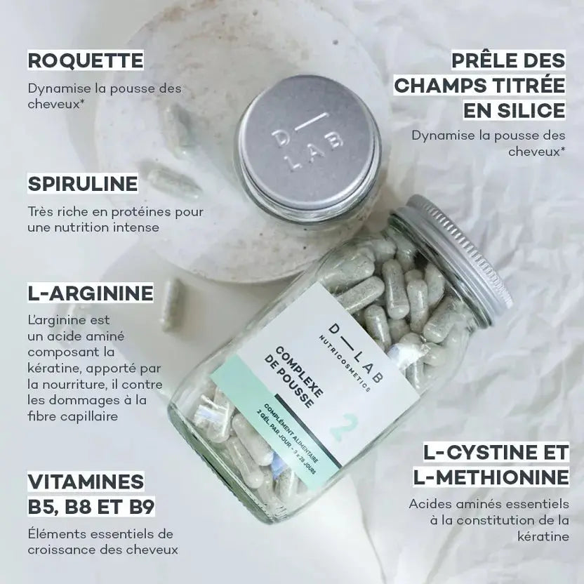 COMPLEXE DE POUSSE - Nutrition intense & Activité du bulbe - Compléments Alimentaires D-Lab Nutricosmetics