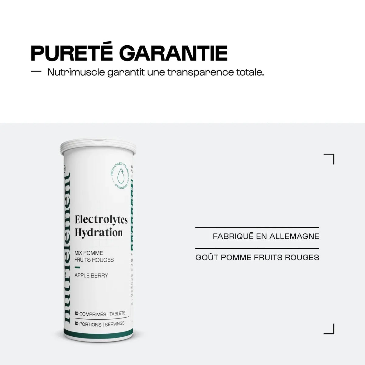 Electrolytes Hydratation - Pomme fruits rouges Nutrimuscle