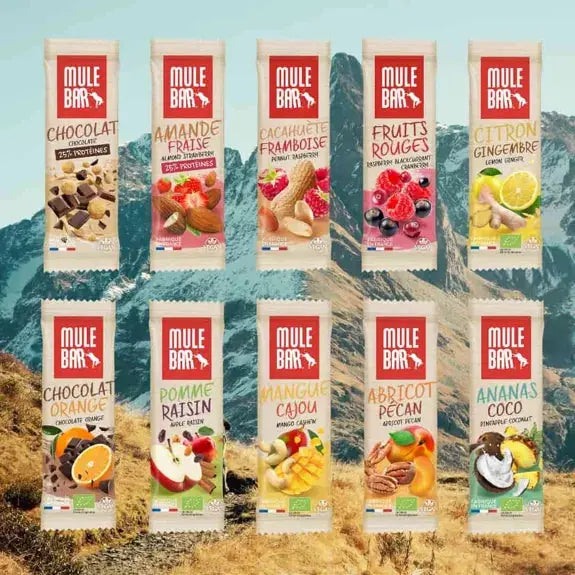Barre céréales fruits bio vegan Abricot - Noix de pécan 40g Mulebar