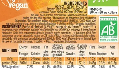 Compote énergétique aux fruits Bio - Abricot Mulebar