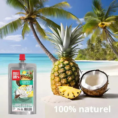 Compote énergétique aux fruits Bio - Ananas Coco Mulebar
