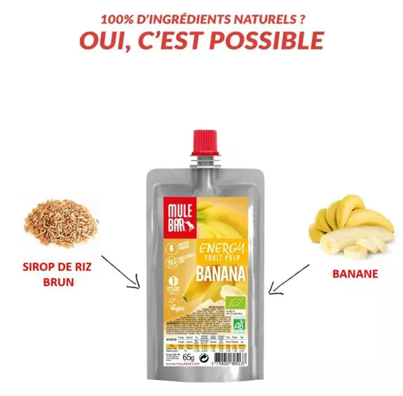 Compote énergétique aux fruits Bio - Banane Mulebar