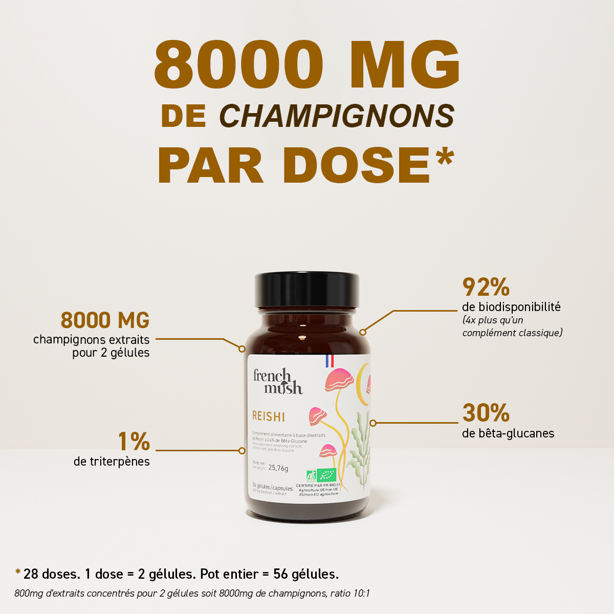 Extraits Reishi 56 gélules French Mush