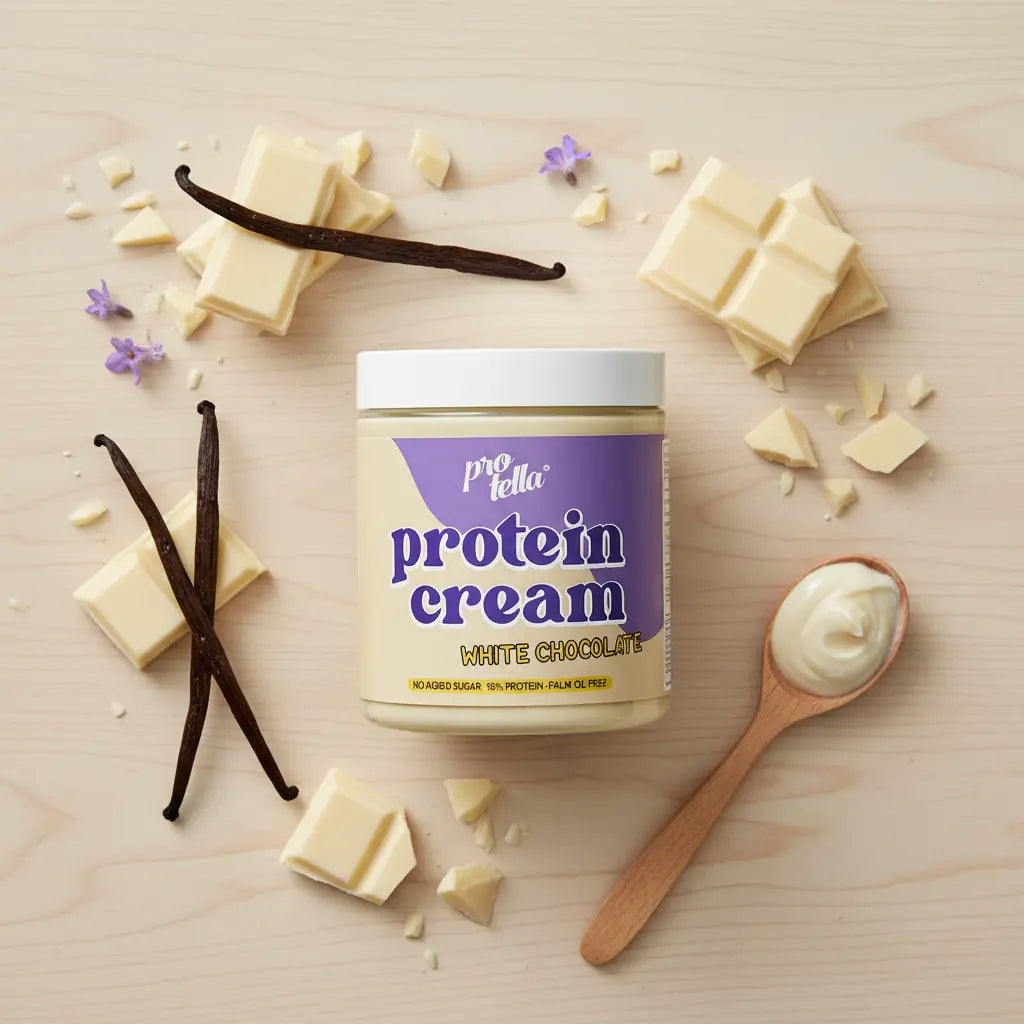 Protella Protein Cream White Chocolate flat lay